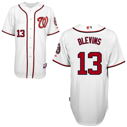 Jerry Blevins #13 MLB Jersey-Washington Nationals Men's Authentic Home White Cool Base Baseball Jersey